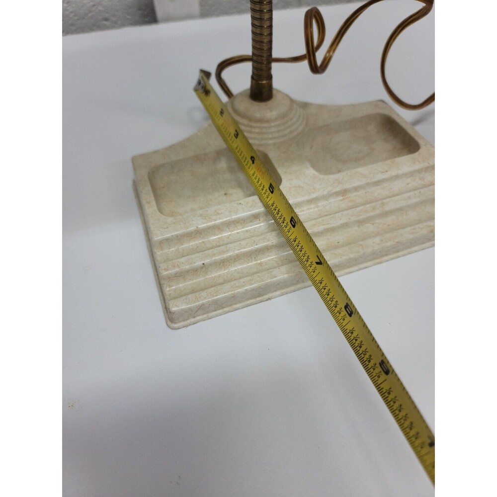 Vintage Fiberglass Plastic Gooseneck Table Desk Student Lamp Cone Shade - Picture 5 of 10
